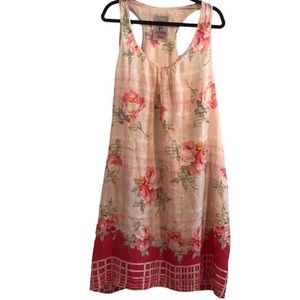 JOHNNY WAS Floral Silk Racerback Dress